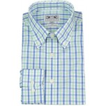 Men's Button-Down Shirt, Blue/Green Check